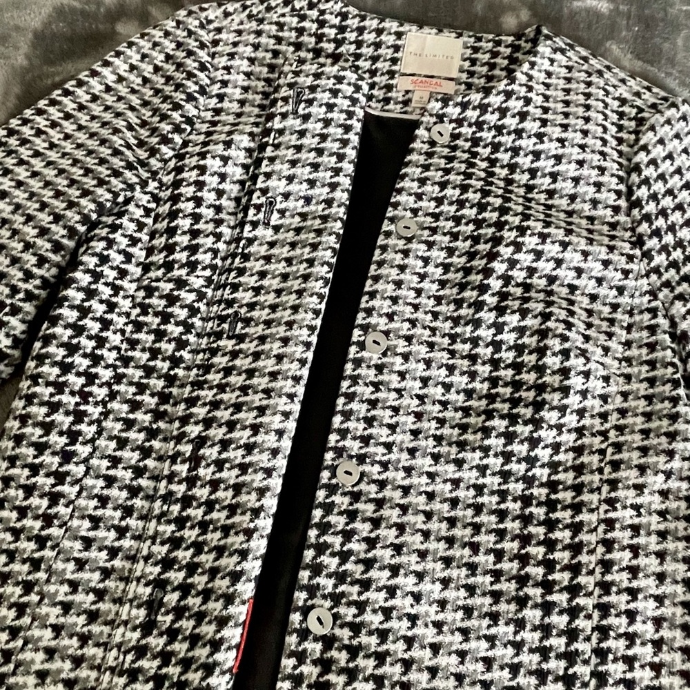 The Limited Black and White Plaid Blazer